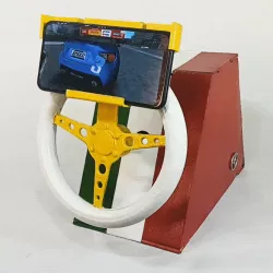 STEERING WHEEL AND CELL PHONE HOLDER