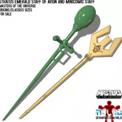 Stratos Emerald Staff of Avion and minicomic staff Motu