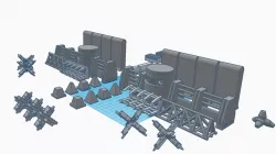 Urban Barrier Set for Wargames - Tank Trap / Obstacle