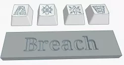 Valorant Breach Abilities Custom Keycaps Debossed Design