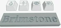 Valorant Brimstone Abilities Custom Keycaps Debossed Design