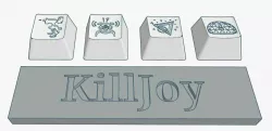 Valorant KillJoy Abilities Custom Keycaps Debossed Design