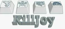Valorant KillJoy Abilities Custom Keycaps Embossed Design