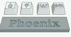 Valorant Phoenix Abilities Custom Keycaps Debossed Design