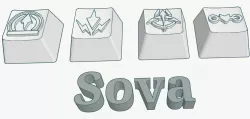 Valorant Sova Abilities Custom Keycaps Embossed Design