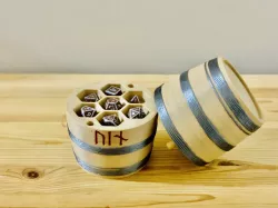 Wooden Wine Barrel Dice Set Box