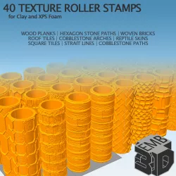 40 Clay and XPS Foam Texture Roller Stamp