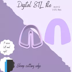 Arch 12 clay cutter | STL Digital file | 3 sizes | sharp cutter | Cookie cutter STL file | 3 STL files for 3 cutters