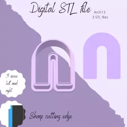 Arch 13 clay cutter | STL Digital file | 3 sizes | sharp cutter | Cookie cutter STL file | 3 STL files for 3 cutters