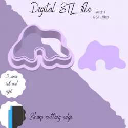 Arch clay cutter | STL Digital file | 3 sizes | sharp cutter | Cookie cutter STL file | 6 STL files for 6 cutters