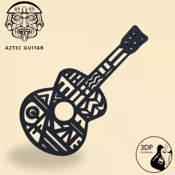 Aztec Guitar : 3D Wall Decoration