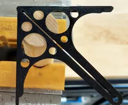 Center Finder / Gauge / Template, 90 & 45 Degree Square & Protractor, for Dowels, Square Stock, etc.