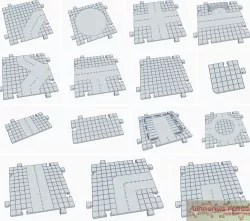 City Block Street Tile Set, Set of 15 STL Tiles