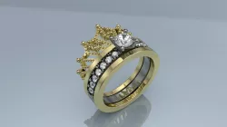 Crown and solitaire ring