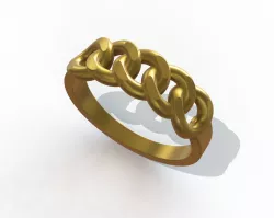 Cuban chain link motif ring 3D print model
