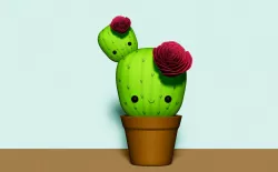 cute cactus showpiece
