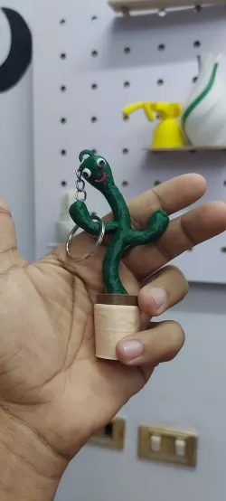 Dancing cactus keychain