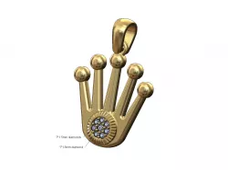 Diamond cluster rolex crown pendant with bail 3D print model