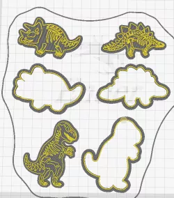 Dinosaurs cookie cutter / Clay Cutter and stamp