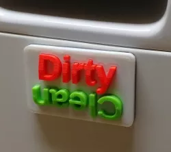 Dishwasher Clean / Dirty magnet (customizable OpenSCAD)