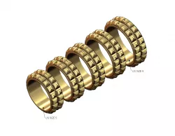 Double row rounded pyramid studs eternity band US sizes 5to9 3D print model