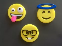 Emoticons for fridge magnets and key chains