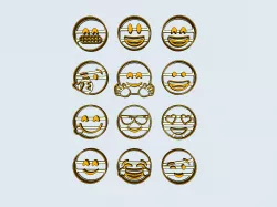 File STL - Set of 12 EMOJI - Cookie cutters