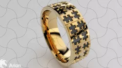 Fine Jewelry Enamel Puzzle Ring