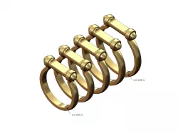 Flat top horsebite shaped engravable ring US sizes5to9 3D print model