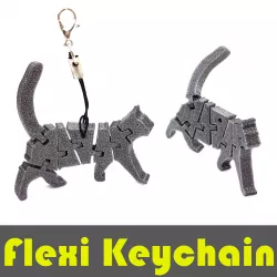 Flexi Articulated Keychain - Cat