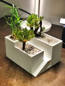 Flower Pot (with Hidden Drain Holes & Water tray)