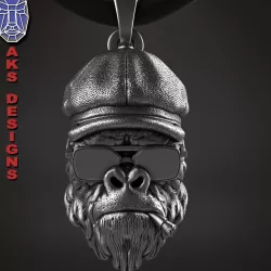 Gangster gorilla smoking with hat version 2 Pendant jewelry