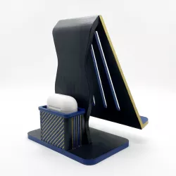 Geometric Phone Stand with Airpods Case Holder