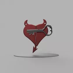 Key to evil heart double pendant