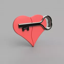 Key to heart double pendant
