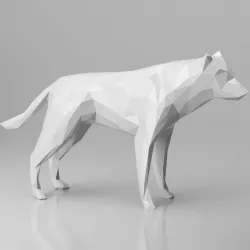 Low Poly Dog/Wolf Sculpture 3D Model