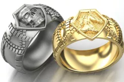 mens ring  with a skull or a horse's head two options