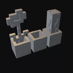 Minecraft Pots (Set of 3 Models)