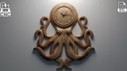 Octopus Clock - 3D STL file for CNC