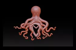 Octopus pendant 3D print model