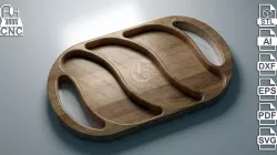 Oval Serving Tray 3 - 3D STL file and vector files (Dxf, Svg, Eps, Pdf, Ai) for CNC