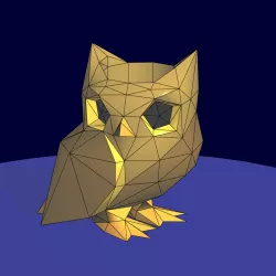owl flowerpot low poly