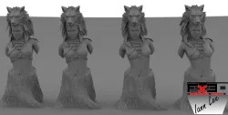 PACK BUST WOMAN WOLF WOMAN INDIGENOUS BUST WOLF WOMAN AMERINDIAN ADORNMENT x4