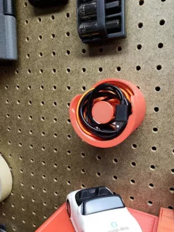 Pegboard USB cable holder