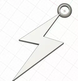 Pendant / key ring lightning bolt with and without borders