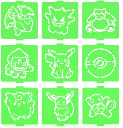 Pokemon stencil set of 9 for Coffee and Baking
