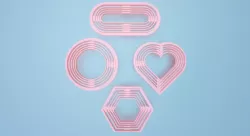 POLYMER CLAY CUTTER  INNER LINES hexagon. love.round. long round .