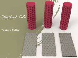 Polymer Clay Seamless 3 Texture Rollers | Hearts | Digital STL File