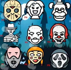 SET #1 OF 9 HALLOWEEN MOVIE COOKIE CUTTERS / HORROR MOVIES COOKIES