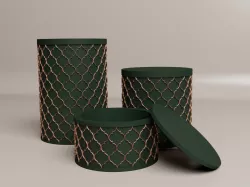 Set of decorative boxes with lids
